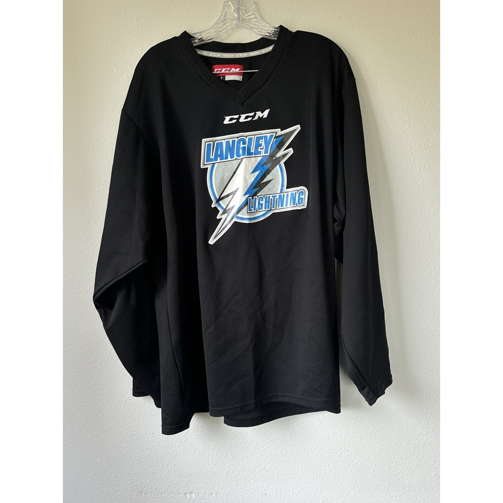 Men's Langley Lightning Hockey Jersey‎ Black Size Large